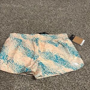The North Face Blue, Light Pink and Cream Run Shorts